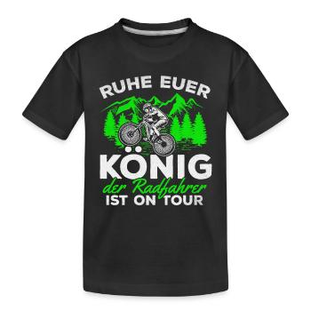 Downhill Fahrrad Fahrer Fahrradfahrer Mountainbike - Kinder Premium Bio T-Shirt - Schwarz - Vorne