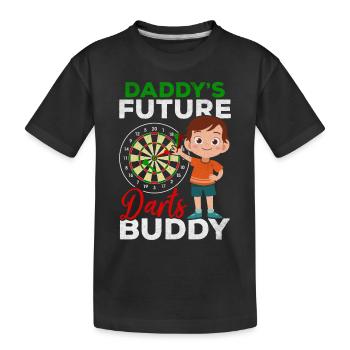 Darts Baby Dart Spieler Boy Daddy's Future Darts - Kinder Premium Bio T-Shirt - Schwarz - Vorne