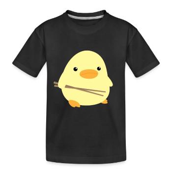 Canard aux baguettes - Canard avec baguette Meme - T-shirt bio Premium Enfant - noir - Devant