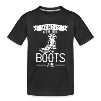 cowboy country western rodeo reiten pferd - Kinder Premium Bio T-Shirt - Schwarz - Vorne