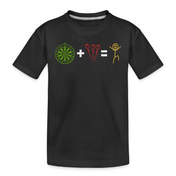Dart Stick figurine Dartboard + Dart = plus drôle - T-shirt bio Premium Enfant - noir - Devant