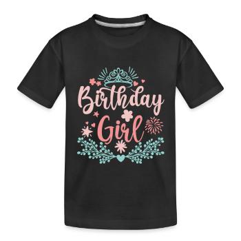 Fille d’anniversaire - T-shirt bio Premium Enfant - noir - Devant