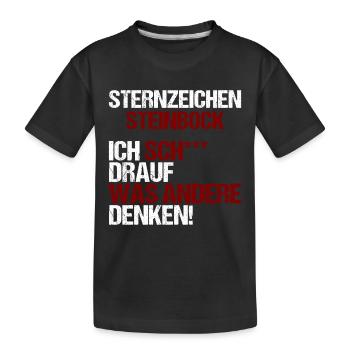 Sternzeichen Steinbock - Kinder Premium Bio T-Shirt - Schwarz - Vorne