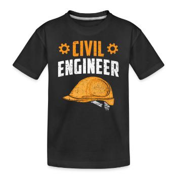 Profession d’ingénieur civil Étudiant En génie civil - T-shirt bio Premium Enfant - noir - Devant