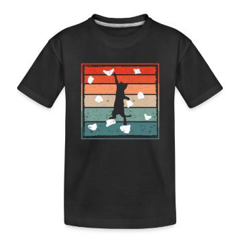 Funny Bouldering Cat Climber Cute Cat - Kids' Premium Organic T-Shirt - black - Front