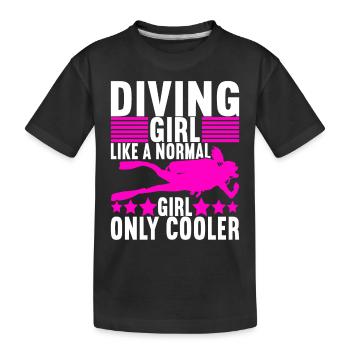 Diving Divers Scuba Diving - Kids' Premium Organic T-Shirt - black - Front