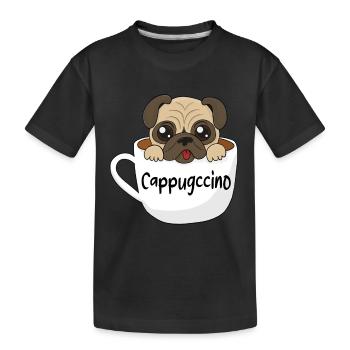 cappugccino cappuccino drôle de carlin carlin - T-shirt bio Premium Enfant - noir - Devant
