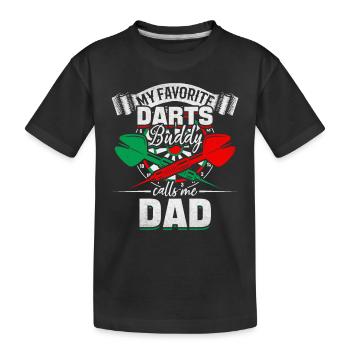 Darts Papa Mon copain de fléchettes préféré m’appelle - T-shirt bio Premium Enfant - noir - Devant