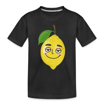 Citron souriant Drôle de citron Fruits - T-shirt bio Premium Enfant - noir - Devant
