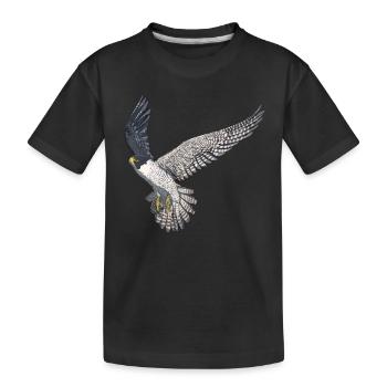 Faucon pèlerin volant d’oiseau - T-shirt bio Premium Enfant - noir - Devant