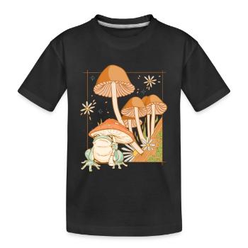 Cottagecore grenouille esthétique avec champignons cottage - T-shirt bio Premium Enfant - noir - Devant