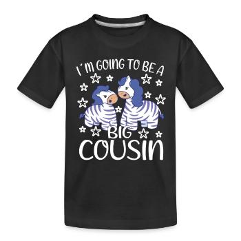 Beförderter Großer Cousin Werde Großer Cousin - Kinder Premium Bio T-Shirt - Schwarz - Vorne