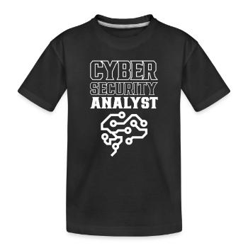 Cybersecurity Analyst IT Sicherheit Hacker Hack - Kinder Premium Bio T-Shirt - Schwarz - Vorne