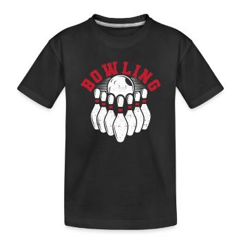 Bowling Ball Silhouette Drôle Bowler Pins Sport - T-shirt bio Premium Enfant - noir - Devant