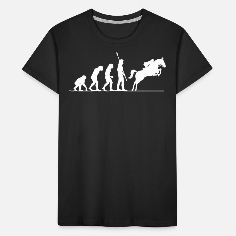 Evolution Des Reitens, Pferd, Pferde Kinder Premium Bio T-Shirt