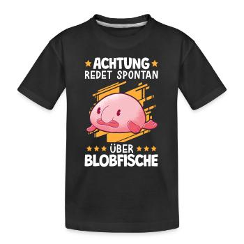Redet über Blobfische Meme hässlicher Fisch - Kinder Premium Bio T-Shirt - Schwarz - Vorne