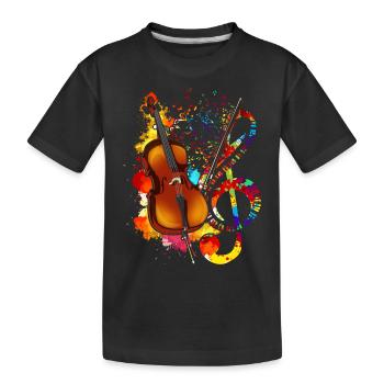Clef Musique Classique Violoncelle - T-shirt bio Premium Enfant - noir - Devant