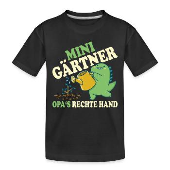 Opa kind Gärtner - Kinder Premium Bio T-Shirt - Schwarz - Vorne