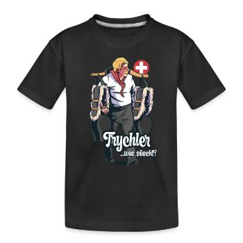 Trychler was söscht - Kinder Premium Bio T-Shirt - Schwarz - Vorne
