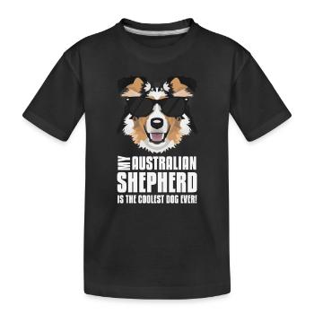 Mein Australian Shepherd ist der Coolste - Kinder Premium Bio T-Shirt - Schwarz - Vorne