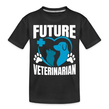 Zukünftige Tierärztin Tierarzt Tierarzt Tierärztin - Kinder Premium Bio T-Shirt - Schwarz - Vorne
