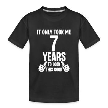 Il ne m’a fallu que 7 ans pour être aussi beau - T-shirt bio Premium Enfant - noir - Devant