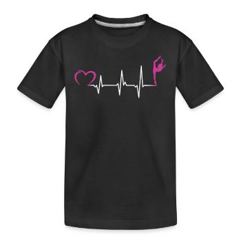 Gymnastics Heartbeat - Gymnast Gymnastics Gifts - Kids' Premium Organic T-Shirt - black - Front