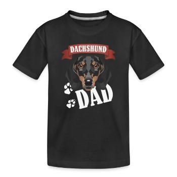 Dachshund Dad, Dog Dad - Kids' Premium Organic T-Shirt - black - Front