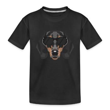 My dachshund is the coolest - Kids' Premium Organic T-Shirt - black - Front