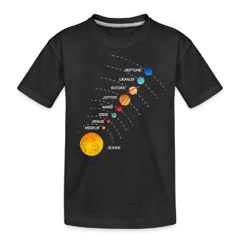 Sonnensystem Galaxie Astronomie - Kinder Premium Bio T-Shirt - Schwarz - Vorne