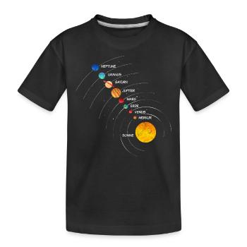 Sonnensystem - Kinder Premium Bio T-Shirt - Schwarz - Vorne