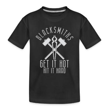 Schmied Hufschmied Amboss Schmiedeeisen - Kinder Premium Bio T-Shirt - Schwarz - Vorne