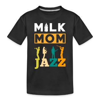 Milk Mom Jazz - Kids' Premium Organic T-Shirt - black - Front