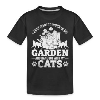 I Just Want To Work In My Garden And Hang Out With - Kinder Premium Bio T-Shirt - Schwarz - Vorne