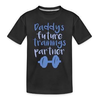 Partenaire d’entraînement de papa - T-shirt bio Premium Enfant - noir - Devant