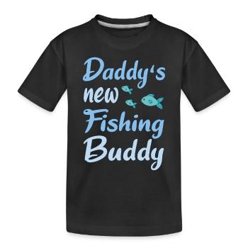 Daddy's new fishing buddy - Kids' Premium Organic T-Shirt - black - Front