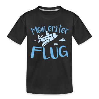 Mein Erster flug - Kinder Premium Bio T-Shirt - Schwarz - Vorne