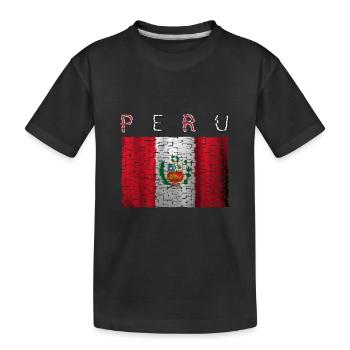 Peru Lima South America Flag - Kids' Premium Organic T-Shirt - black - Front