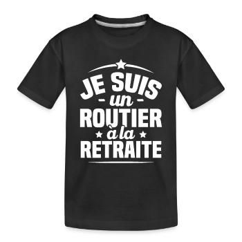Ich bin ein pensionierter LKW-Fahrer, ein pensionierter LKW-Fahrer - Kinder Premium Bio T-Shirt - Schwarz - Vorne
