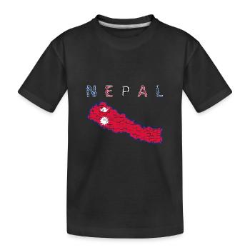 Népal Carte Drapeau Katmandou Himalaya - T-shirt bio Premium Enfant - noir - Devant
