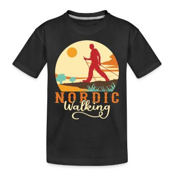 Marche nordique Bâtons de marche nordique - T-shirt bio Premium Enfant - noir - Devant