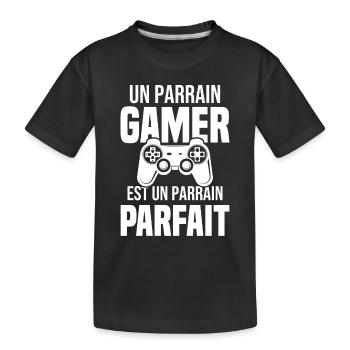Un Parrain Gamer est un Parrain Parfait - T-shirt bio Premium Enfant - noir - Devant