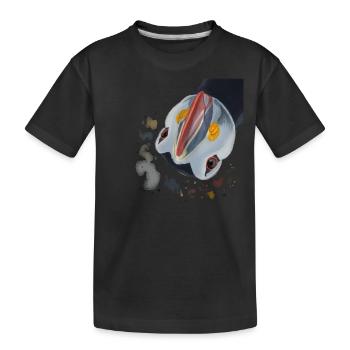 Funny Curious Puffin Bird - Kids' Premium Organic T-Shirt - black - Front