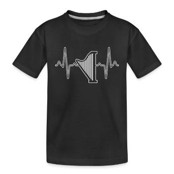Harfe Instrument - Kinder Premium Bio T-Shirt - Schwarz - Vorne