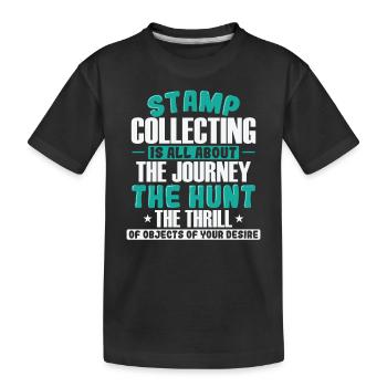 Stamp Collecting it's all about the Journey - Kinder Premium Bio T-Shirt - Schwarz - Vorne