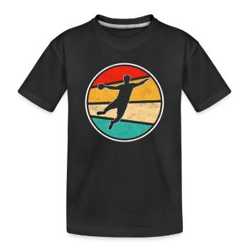 Logo rétro de handball - T-shirt bio Premium Enfant - noir - Devant