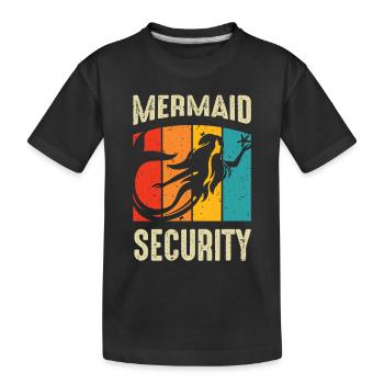 Nageur Drôle Mermann Mermaid Sécurité - T-shirt bio Premium Enfant - noir - Devant