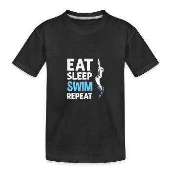 Swim Team Design For Swimmer Eat Sleep - Kids' Premium Organic T-Shirt - black - Front