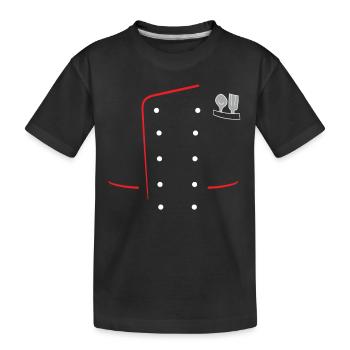 Cook - Chef jacket with spoon and cable - Kids' Premium Organic T-Shirt - black - Front