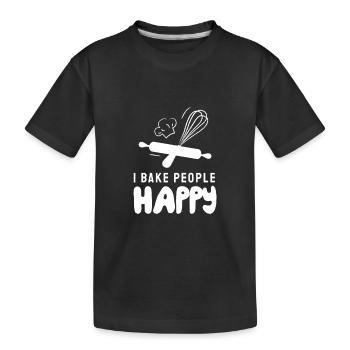 Je fais des gens heureux pour les boulangers - T-shirt bio Premium Enfant - noir - Devant